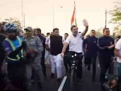 Bharat Jodo Yatra: Rahul Gandhi Seen Riding Bicycle As March Heads For Ujjain — WATCH