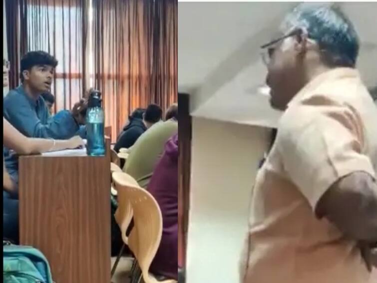 Karnataka student calls out professor for allegedly calling him a terrorist Watch Video: மாணவரின் மதத்தை சொல்லி பயங்கரவாதி என்று சொன்ன பேராசிரியர்.. எழும் கண்டனம்.. என்ன நடவடிக்கை..?