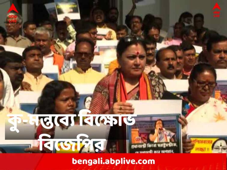 BJP showed agitation at West Bengal assembly after TMC MLA Sabitri Mitra's comment row BJP Agitation : মোদি-শাহকে নিয়ে কু-মন্তব্য, সাবিত্রীর বিরুদ্ধে আনা বিজেপির মুলতুবি প্রস্তাব খারিজ বিধানসভায়, বিক্ষোভ