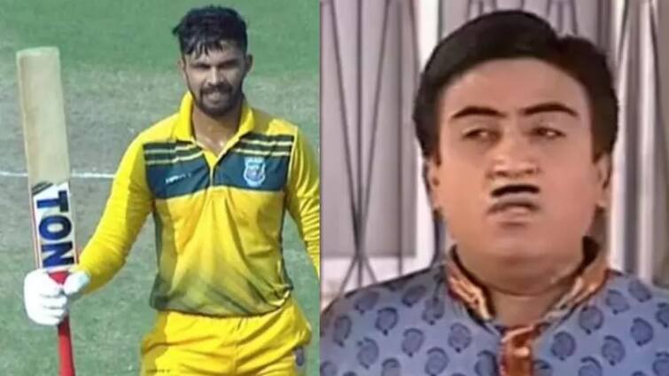 Jethalal Record: tarak mehta jethalal funny video viral after ruturaj gaikwad 7 sixes in an over Watch: સતત 7 છગ્ગા ફટકાર્યા બાદ પણ Ruturaj Gaikwad ના તોડી શક્યો જેઠાલાલનો રેકોર્ડ, જાણો શું છે રેકોર્ડ