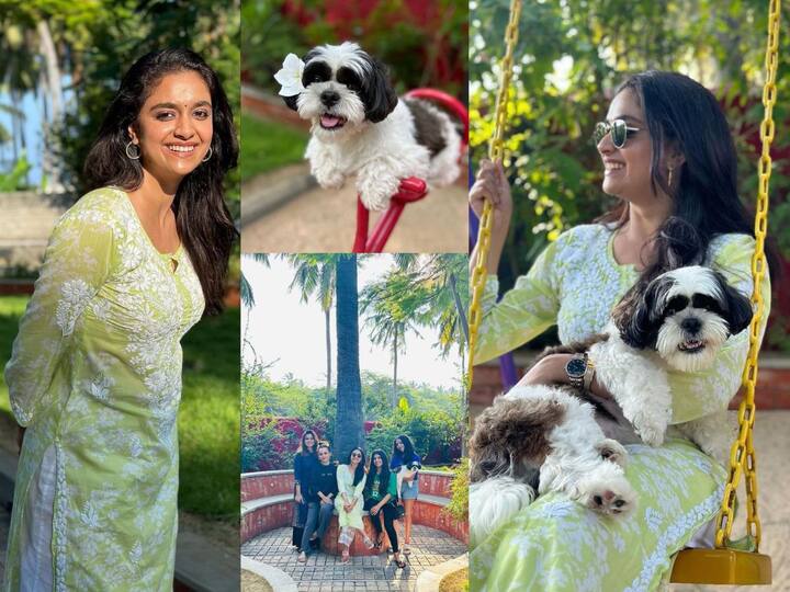 Keerthy Suresh nyke photos: நாகர்கோவிலில் செல்ல நாய் நைக்கியுடன் கீர்த்தி சுரேஷ் !