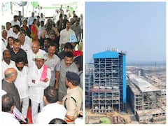 Telangana CM KCR Inspects Ongoing Works At Yadadri Power Plant - See Pics