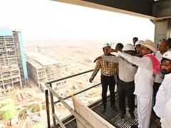 Telangana CM KCR Inspects Ongoing Works At Yadadri Power Plant - See Pics