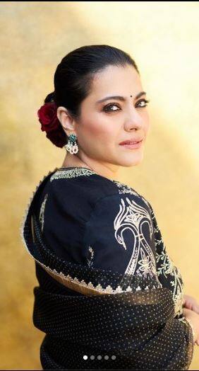 ਬਲੈਕ ਸਾੜੀ 'ਚ ਕਾਜੋਲ ਦੇ ਸਟਨਿੰਗ ਲੁੱਕਸ