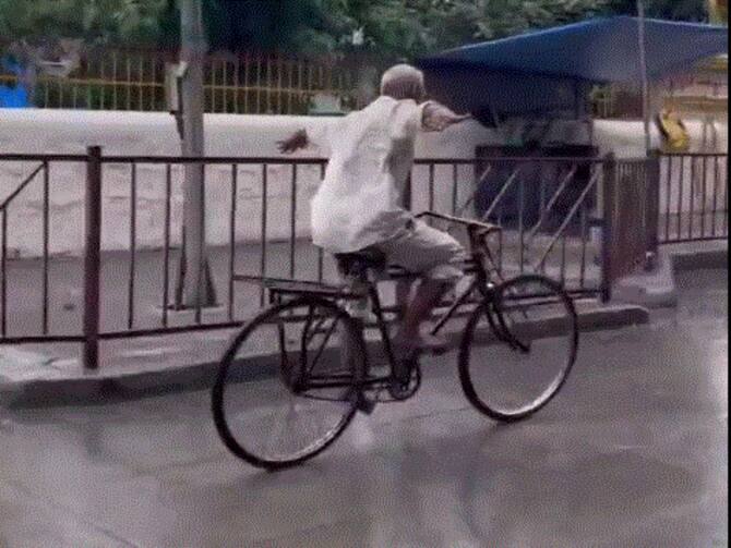 WATCH Elderly Man Performs Stunts On His Bicycle In Viral Video