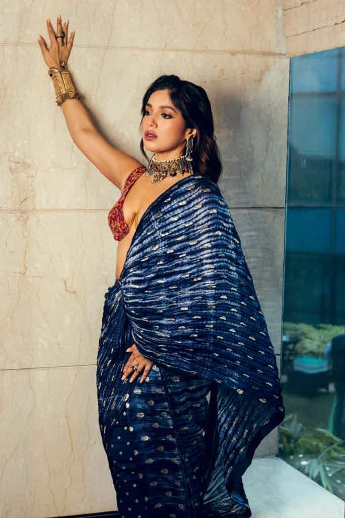 On Wednesday, Bhumi Pednekar posted a series of pics on Instagram in an ethnic attire. She wore a beautiful saree for her best friend's wedding.