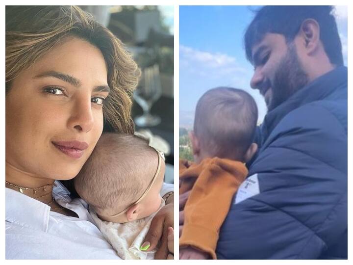 Malti was seen playing in maternal uncle Siddharth’s lap by the pool, Priyanka Chopra shared this photo