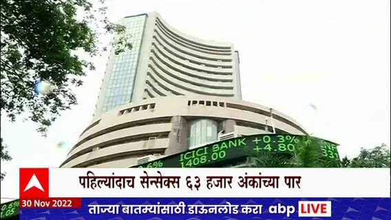 Share Market : पहिल्यांदाच Sensex 63 हजार अंकांच्या पार, वर्षभरात शेअर बाजाराची पाच वेळा किमया