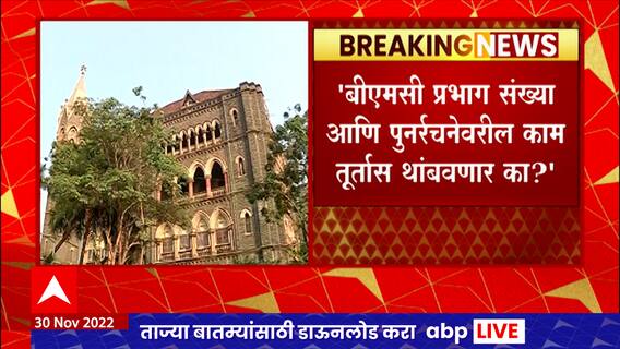 Mumbai High Court on BMC Ward : प्रभाग रचनेबद्दलचं काम थांबवणार का? - हायकोर्ट
