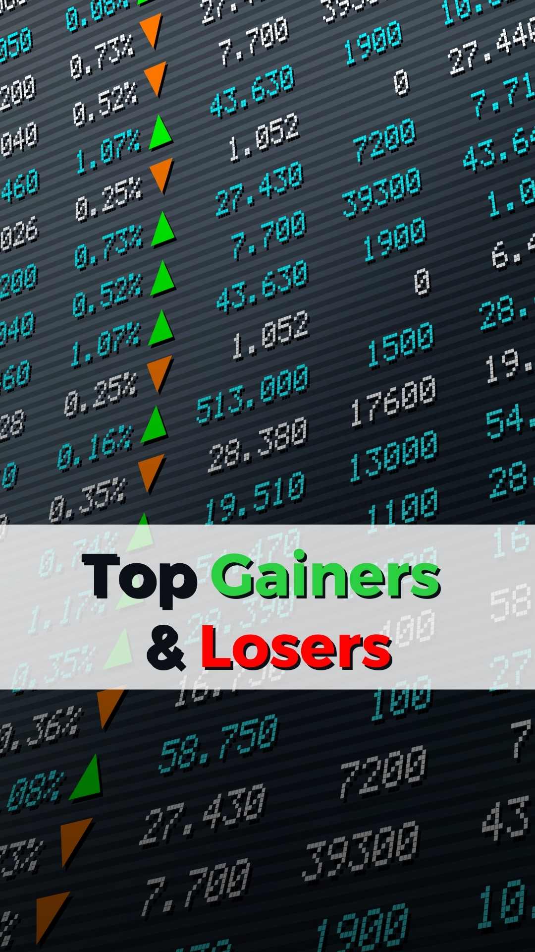 TOP 5 GAINERS AND LOSERS TODAY visual data 8