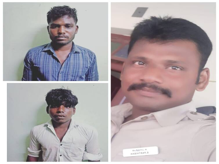 Koodankulam SI who tried to prevent sand robbery was cut with a sickle Two person arrested TNN கூடங்குளத்தில் பரபரப்பு...மணல் கொள்ளையை தடுக்க முயன்ற எஸ்ஐக்கு அரிவாள் வெட்டு..!