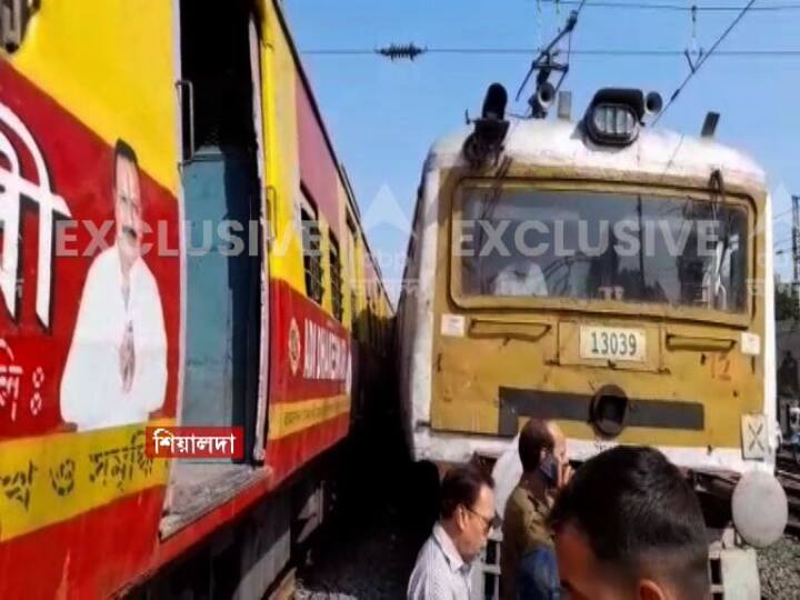 ধাক্কার তীব্রতা যে যথেষ্ট ছিল তা স্পষ্ট ট্রেনের ক্ষতিগ্রস্ত অংশ থেকেই।