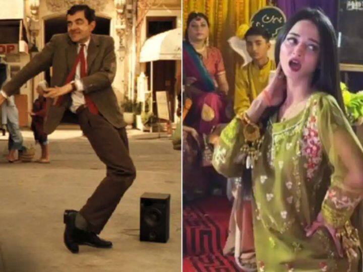 viral video marathi news mr bean dances like pakistani girl ayesha on mera dil ye pukare aaja song Viral Video : पाकिस्तानी तरुणीच्या व्हायरल डान्सचे Mr. Bean व्हर्जन पाहिले? व्हिडीओ पाहून हसू आवरणार नाही