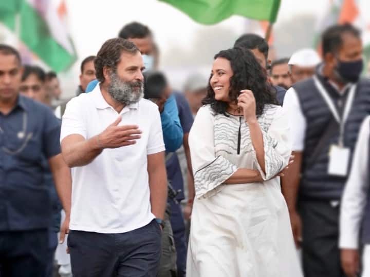 Bharat Jodo Yatra MP Swara Bhaskar Joins Rahul Gandhi Narottam Mishra Talks About Tukde Tukde Gang ANN Bharat Jodo Yatra: भारत जोड़ो यात्रा में राहुल गांधी के साथ दिखीं स्वरा भास्कर, नरोत्तम मिश्रा बोले- 'टुकड़े- टुकड़े गैंग...'