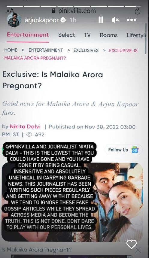 Arjun Kapoor Shares Post On Karma Hours After Slamming Malaika's Pregnancy Report: 'Universe Will Serve You The Revenge...