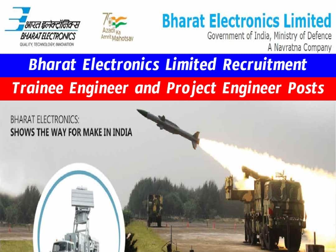 భారత్ ఎలక్ట్రానిక్స్ లిమిటెడ్లో 260 ఉద్యోగాలు, ఇంజినీరింగ్ డిగ్రీ అర్హత! జీతమెంతో తెలుసా? Bharat Electronics Limited has released notification for the recruitment of Trainee Engineer and Project Engineer Posts భారత్ ఎలక్ట్రానిక్స్ లిమిటెడ్లో 260 ఉద్యోగాలు, ఇంజినీరింగ్ డిగ్రీ అర్హత! జీతమెంతో తెలుసా?