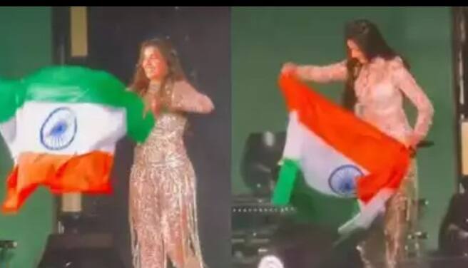 Tiranga: Indian bollywood actress Nora Fatehi Have Indian Flag At FIFA Fan Fest, video viral Video: હૉટ એક્ટ્રેસે FIFA FanFest 2022માં સ્ટેજ પરથી લહેરાવ્યો ભારતીય 'તિરંગો', લાગ્યા 'જય હિન્દ'ના નારા