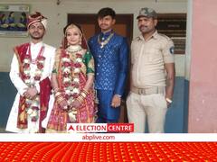 Gujarat Election 2022: गुजरात के भुज में शादी के दिन सज धजकर वोटिंग करने पहुंचे दूल्हा-दुल्हन, देखें तस्वीरें
