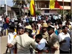 कर्नाटक का झंडा फहराने पर छात्र को पीटा, विरोध में जोरदार प्रदर्शन