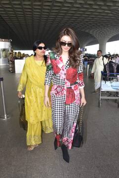 PICS: शादी से पहले मुंबई एयरपोर्ट पर स्पॉट हुईं Hansika Motwani...होने वाली दुल्हनियां ने प्रिटेंड ड्रेस में ढाया कहर