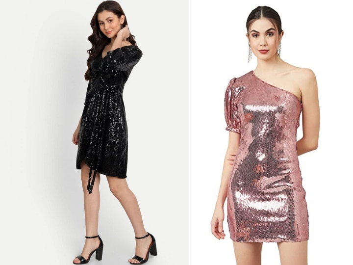 Women's Sequin Stretch Evening Party Dress - Black – The Ambition Collective
