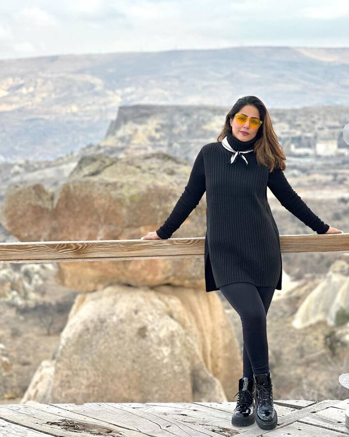 तस्वीरें शेयर करते हुए हिना ने लिखा कि, कप्पाडोसिया, ये एक वजह है कि ये जगह हर किसी की बकेट लिस्ट में है. इसका अनुभव लेने के लिए आपको इस जगह की यात्रा करनी होगी..