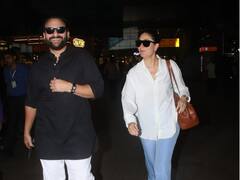 Kareena Kapoor-Saif Ali Khan Airport Look: देर रात एयरपोर्ट पर स्पॉट हुए करीना-सैफ, स्टार कपल के लुक ने फिर जीता फैंस का दिल