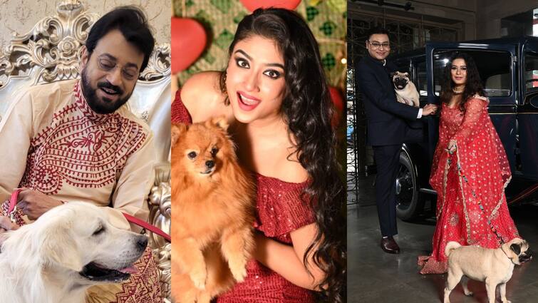 Chiranjit Sreelekha: Chiranjit Chakraborty, Sreelekha Mitra, Devleena Dutta and others joins in a photoshoot with their pets Chiranjit Sreelekha: পোষ্যদের সঙ্গে ভালবাসার বন্ধন, অভিনব উদ্যোগে সামিল চিরঞ্জিৎ, অনন্যা, দেবলীনারা