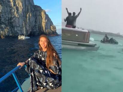 Woman dies after being injured by boat propeller video left netizens in shock Video Shocking : படகின் ப்ரொப்பல்லரில் மோதி உயிரிழந்த இளம்பெண்.. சுற்றுலா சென்ற இடத்தில் நேர்ந்த துயரம்!