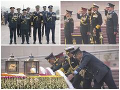 Navy Day 2022: CDS Gen Anil Chauhan, Navy & IAF Chiefs Pay Tributes At National War Memorial — SEE PICS