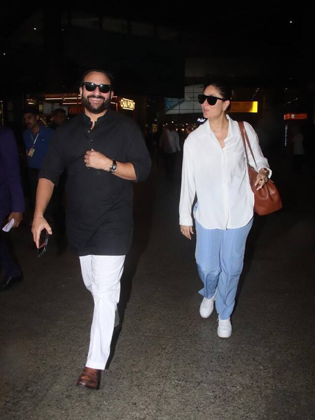 Kareena Kapoor-Saif Ali Khan Airport Look: ਦੇਰ ਰਾਤ ਏਅਰਪੋਰਟ 'ਤੇ ਦੇਖੇ ਗਏ ਕਰੀਨਾ-ਸੈਫ, ਸਟਾਰ ਜੋੜੇ ਦੇ ਲੁੱਕ ਨੇ ਫਿਰ ਜਿੱਤਿਆ ਪ੍ਰਸ਼ੰਸਕਾਂ ਦਾ ਦਿਲ