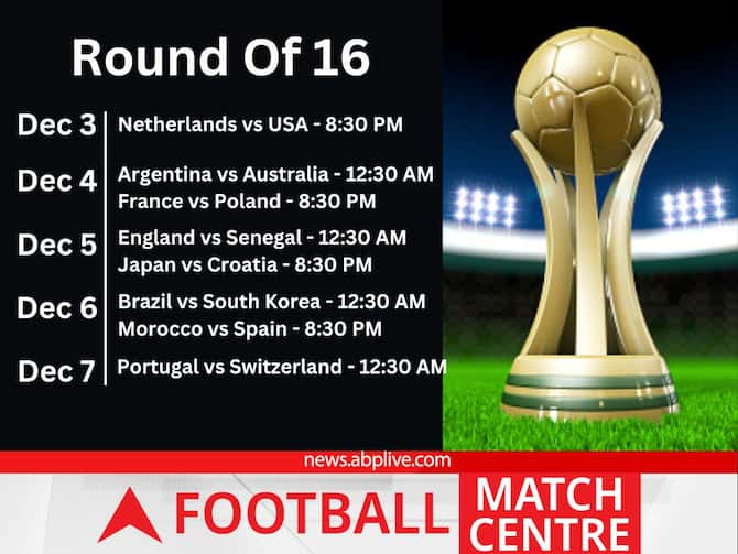 Match Schedule: FIFA World Cup 2022 Round of 16 Fixtures 