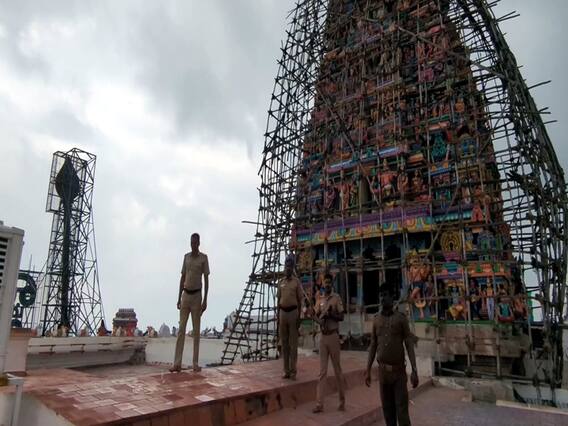பாபர் மசூதி இடிப்பு தினத்தை முன்னிட்டு பழனி முருகன் கோயிலில் பலத்த போலீஸ் பாதுகாப்பு