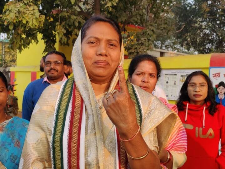 Bhanupratappur News Savitri Mandavi and Akbar Korram casts vote EVM machine malfunction in three booths ANN Bhanupratappur By-Election: सावित्री मंडावी और अकबर कोर्राम ने किया मतदान, तीन बूथों पर ईवीएम मशीन बिगड़ी