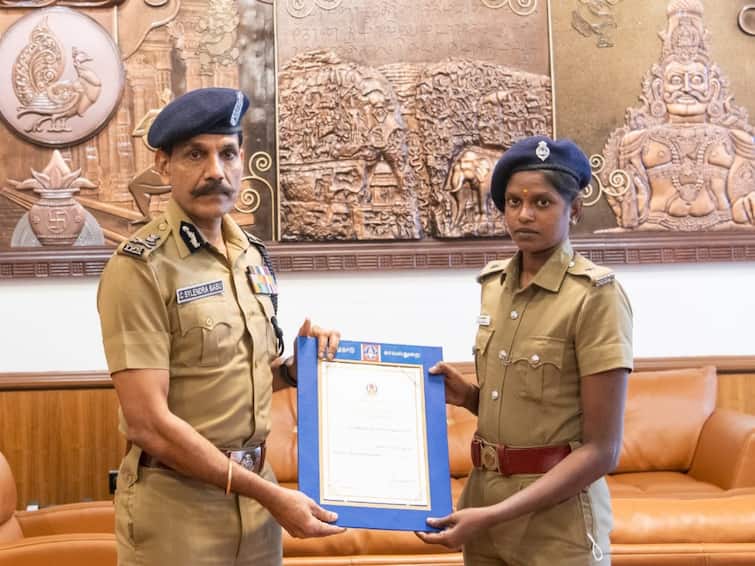 dgp  Appreciate Woman cop catches robber after 1km chase  TNN டிஜிபியை ஆச்சரியப்பட வைத்த பெண் காவலர் செய்த சம்பவம் என்ன..?