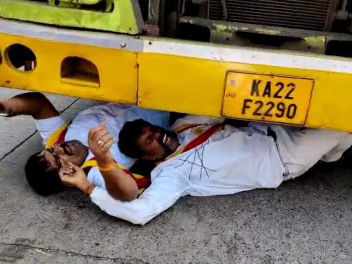 After the police halted the activists entry, irked KRV activists began protests and blocked vehicular movement on national highway.