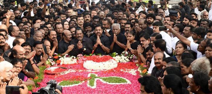 All the workers got dressed up in black attire and also took oath to follow the path laid by Jayalalithaa