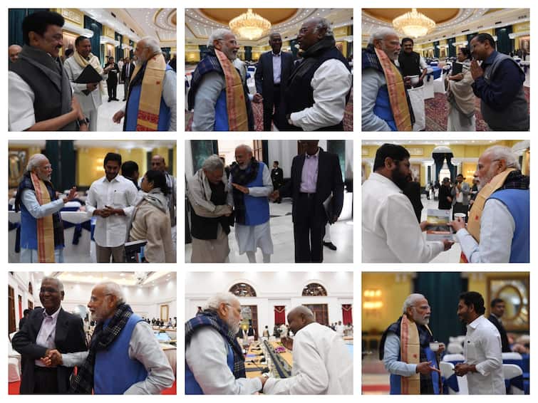 pm modi shares a laugh tea with opposition leaders at all party meeting PM Modi : 