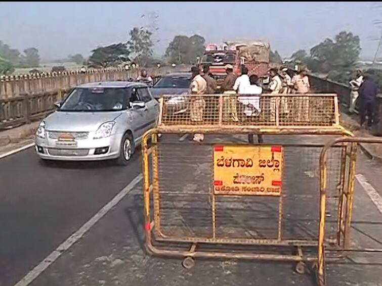 Maharashtra Karnataka Border Dispute Belgaum visit of Maharashtra ministers canceled inspection of vehicles coming from Maharashtra to Karnataka महाराष्ट्राच्या मंत्र्यांचा बेळगाव दौरा रद्द मात्र सीमेवर महाराष्ट्रातून कर्नाटकात येणाऱ्या वाहनांची कसून तपासणी