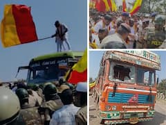 Karnataka Rakshana Vedike Activists Stage Protest Near Belagavi Amid Border Row - SEE PICS
