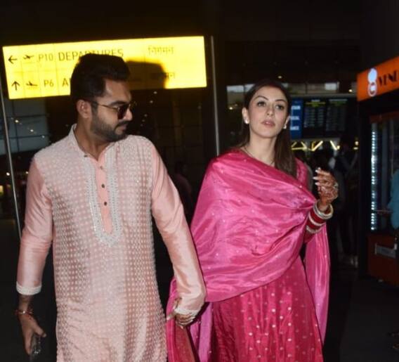 हातात बांगड्या, गळ्यात मंगळसूत्र, हंसिका मोटवानीचा लग्नानंतरचा लूक पाहिला का?