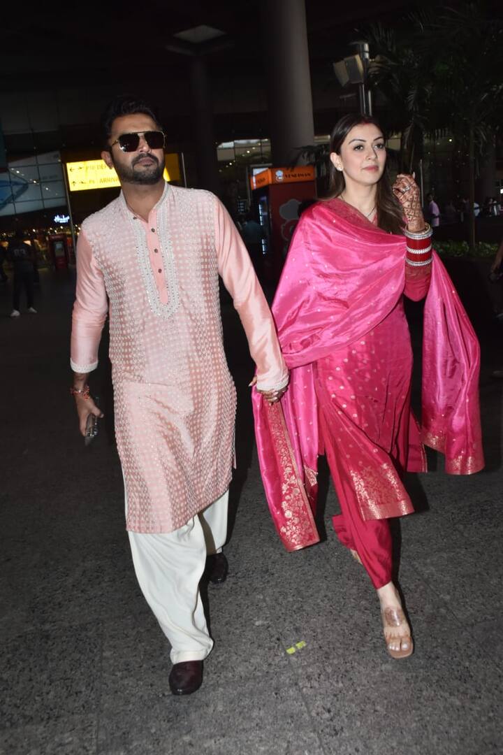 The actress also posed a close-up photograph of her hands clasped together, showing off her mehendi, wedding ring and chooda (red bangles worn by new brides).