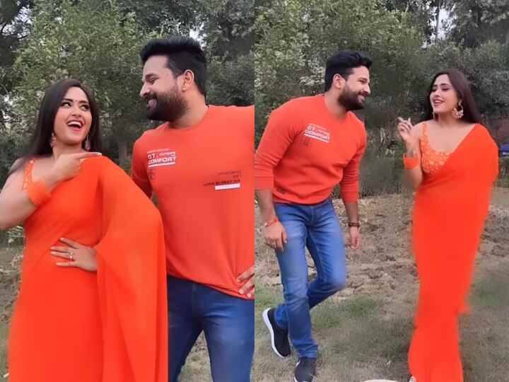 Ajay Devgn और काजोल के गाने में लगा भोजपुरी तड़का, Kajal Raghwani को देख रितेश पांडे का दिल जोरो से धड़का Kajal Raghwani And Ritesh Pandey Recreates kajol and ajaya devgn roamantic scene Ajay Devgn और काजोल के गाने में लगा भोजपुरी तड़का, Kajal Raghwani को देख रितेश पांडे का दिल जोरो से धड़का