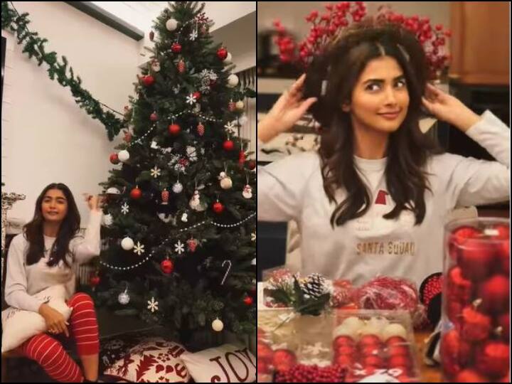 Christmas mode on for Pooja Hegde as she decorates the Christmas tree Pooja Hegde Christmas Plans: पूजा हेगड़े ने शुरू की क्रिसमस की तैयारियां, सामने आया एक्ट्रेस का ये क्यूट वीडियो