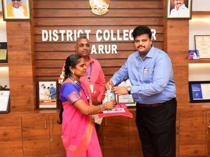 Flag Day Fund Collection in Karur District Collector Inaugurated TNN கரூரில் படைவீரர் கொடிநாள் நிதி சேகரிப்பு - மாவட்ட ஆட்சியர் தொடங்கி வைத்தார்