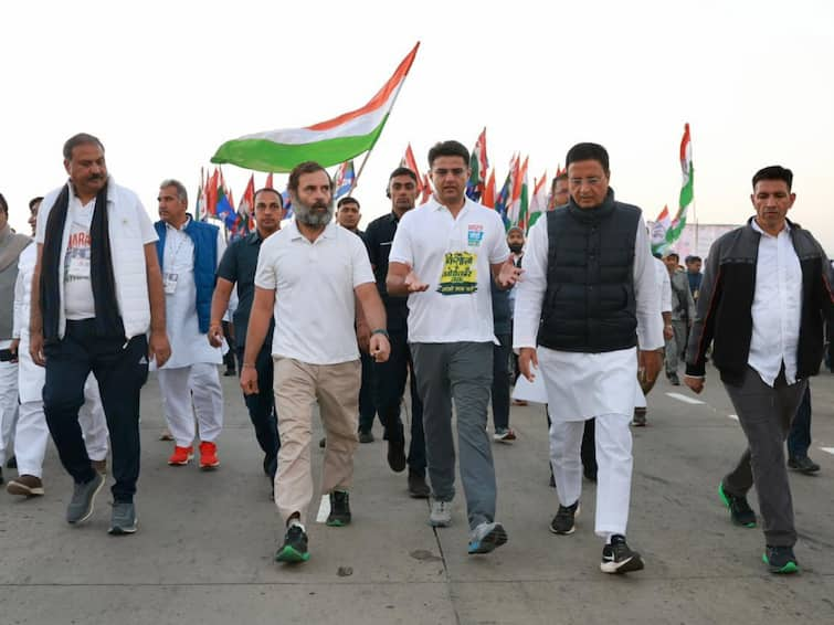 Congress Leader Rahul Gandhi Resumes Bharat Jodo Yatra From Rajasthan's Baldevpura District