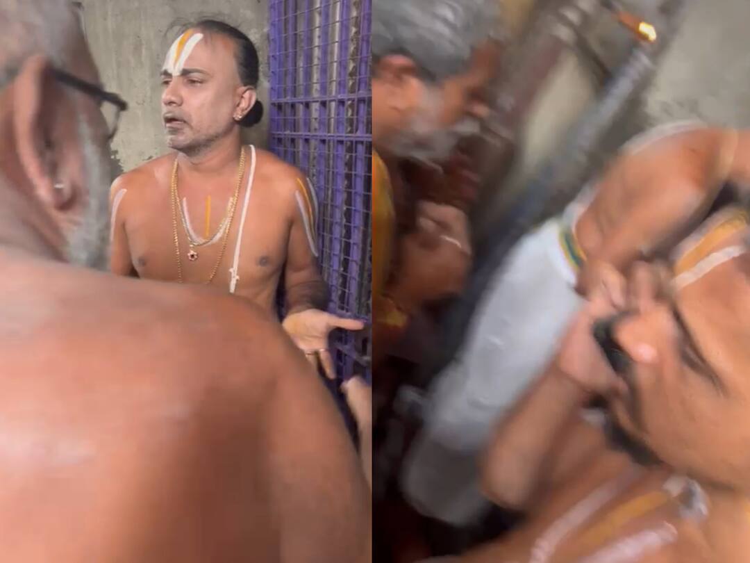 அத்திவரதர் கோயில் நரசிம்மர் சன்னதிக்கு பூட்டு - வைரல் வீடியோவின் பின்னணி...! Narasimha shrine in the famous Kanchipuram Varadaraja Perumal temple due to a fight between two firecrackers has gone viral on social media அத்திவரதர் கோயில் நரசிம்மர் சன்னதிக்கு பூட்டு - வைரல் வீடியோவின் பின்னணி...!