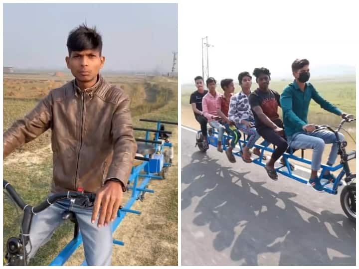 Uttar Pradesh Youth Six Seater Electric Cycle Goes Viral After Anand