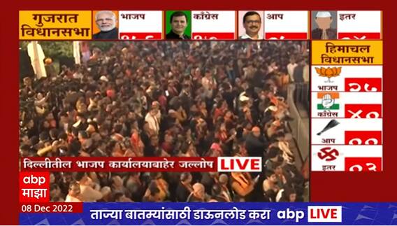 Delhi BJP Office : दिल्लीतील भाजपच्या कार्यलयाबाहेर कार्यकर्त्यांचा मोठा जल्लोष आणि गर्दी