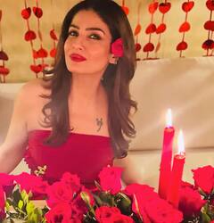 Raveena Tandon Pics: ਗੁਲਾਬ ਅਤੇ ਮੋਮਬੱਤੀਆਂ ਨਾਲ ਨਸ਼ੇ 'ਚ ਨਜ਼ਰ ਆਈ ਰਵੀਨਾ ਟੰਡਨ, ਤਸਵੀਰਾਂ ਦੇਖ ਉੱਡ ਜਾਣਗੇ ਹੋਸ਼